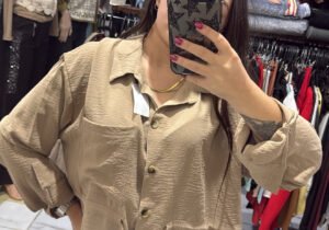 Camisa ajustable beige